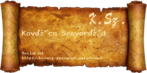Kovács Szeveréd névjegykártya